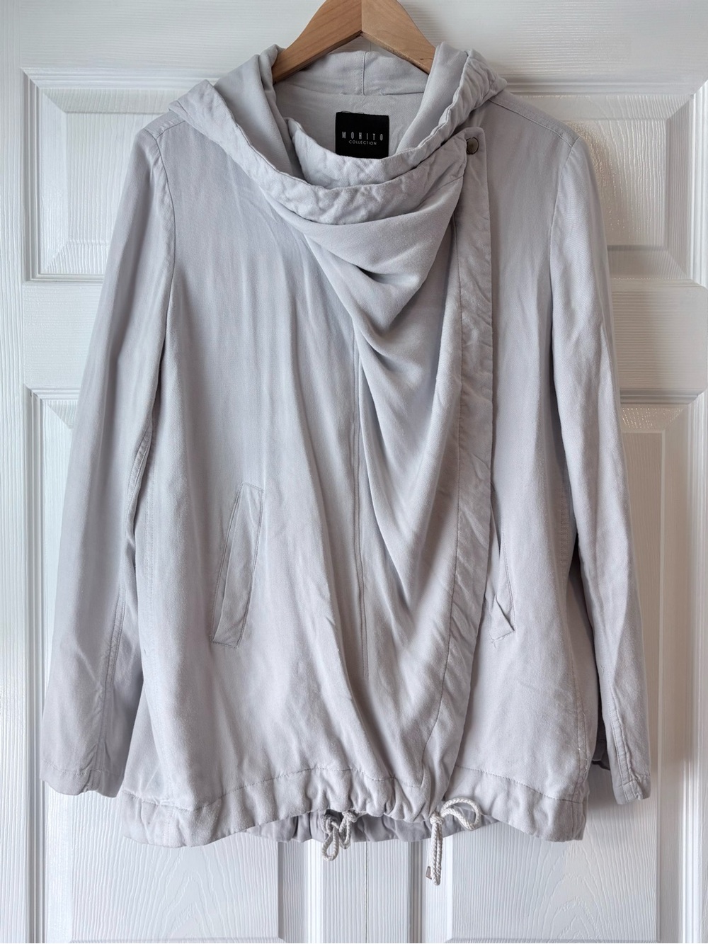 Mohito Collection Hooded Draped Front Jacket - Contemporary Style, Size M